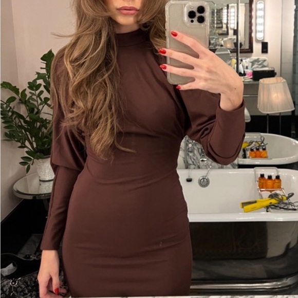 REVOLVE Brown Long Sleeve Dress - Picture 4 of 5